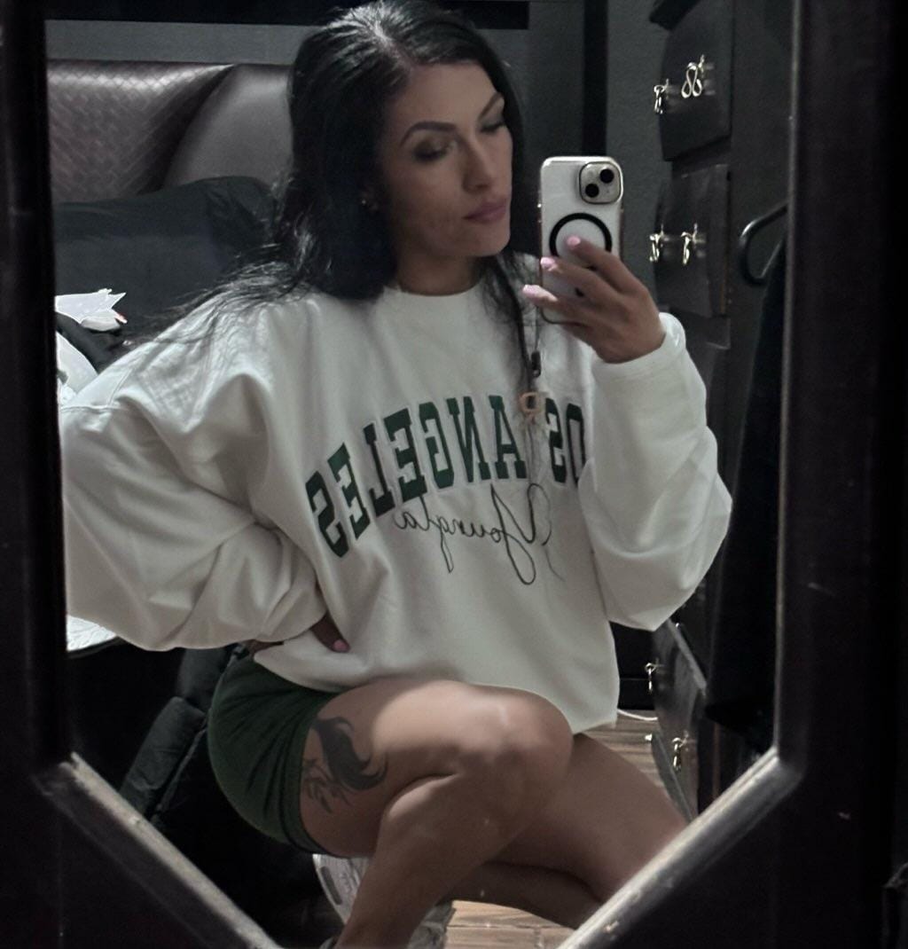 Customer photo review of W563 Varsity Crewneck