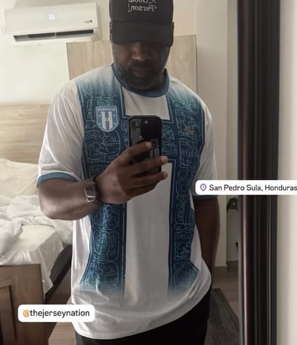 Customer photo review of Honduras Heritage Custom Football Jersey