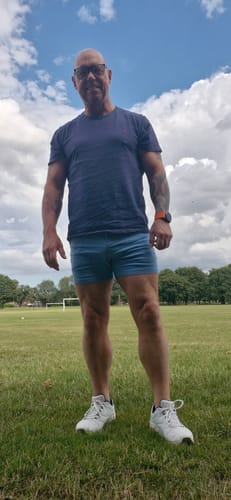 Customer photo review of Ultra-Stretch 5" Chino Shorts - Sky Blue