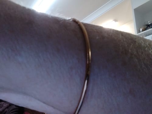 Customer photo review of Solid Golf Bangle 2mm Rose Gold Layered