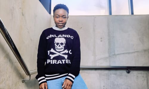 Customer photo review of Orlando Pirates Tipped Crew Knit LS Jersey- Black