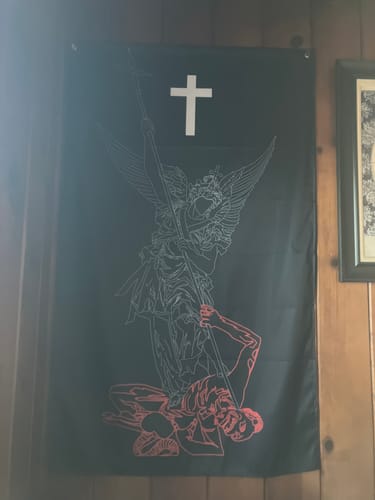 Customer photo review of SAINT MICHAEL Flag