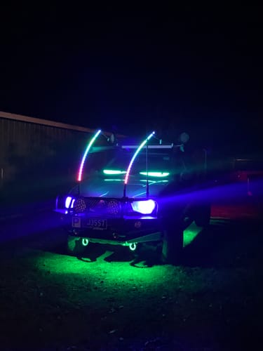 Customer photo review of LED Windshield Eyes - Transform Your Truck Into a Beast