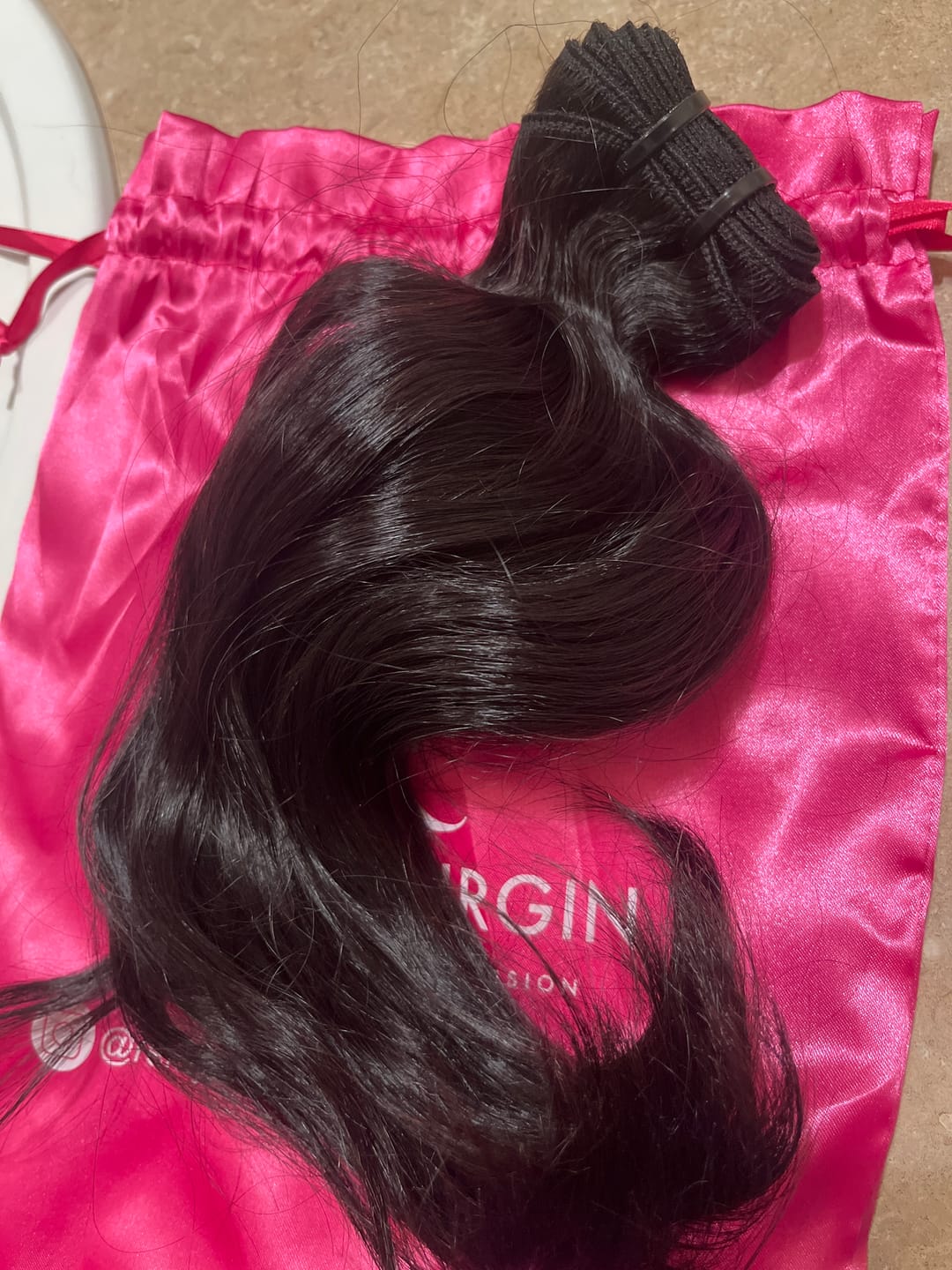 Customer photo review of Raw Indian Straight Hair
