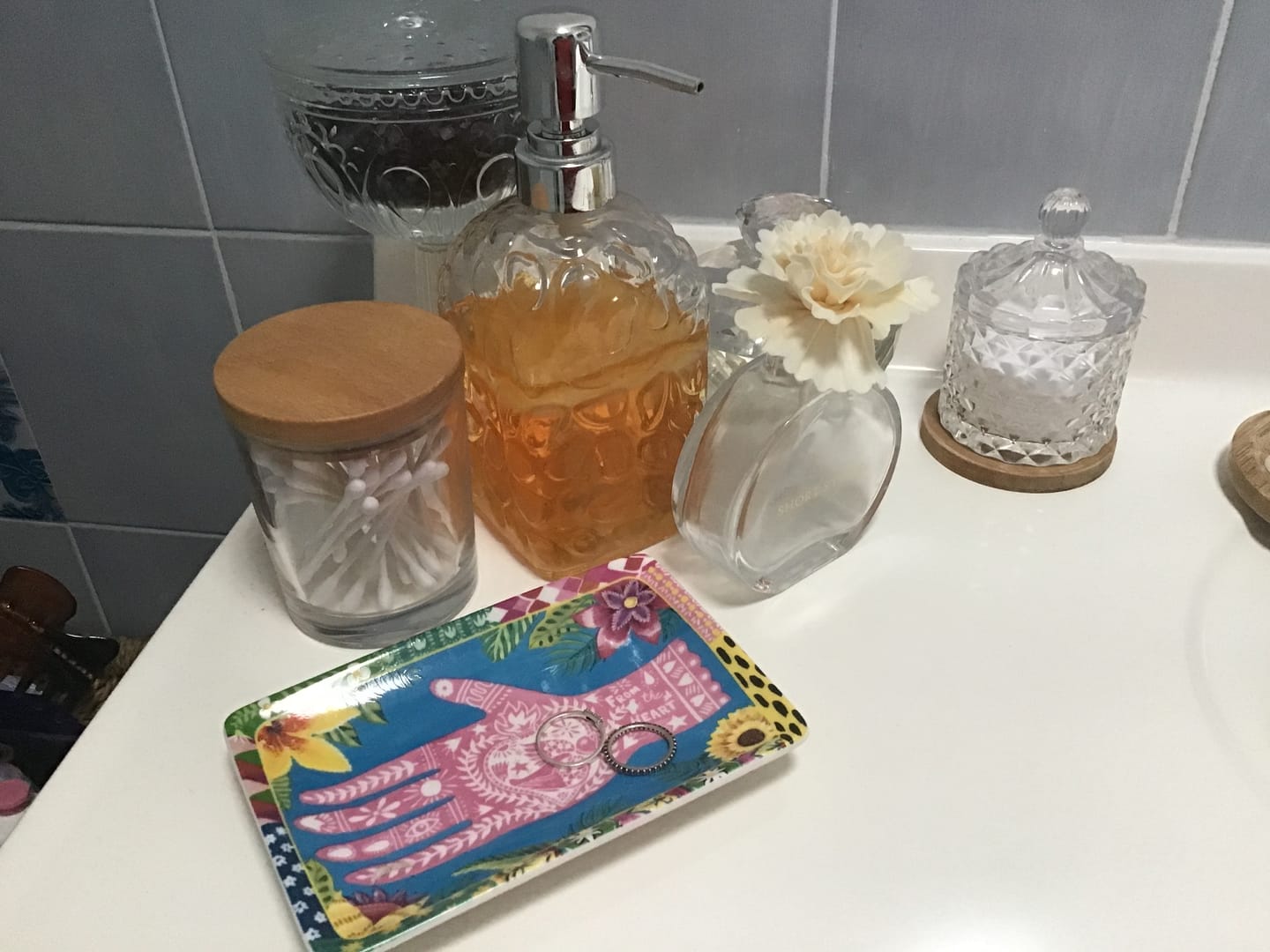 Customer photo review of Rectangle Trinket Tray Viva La Vida Hand