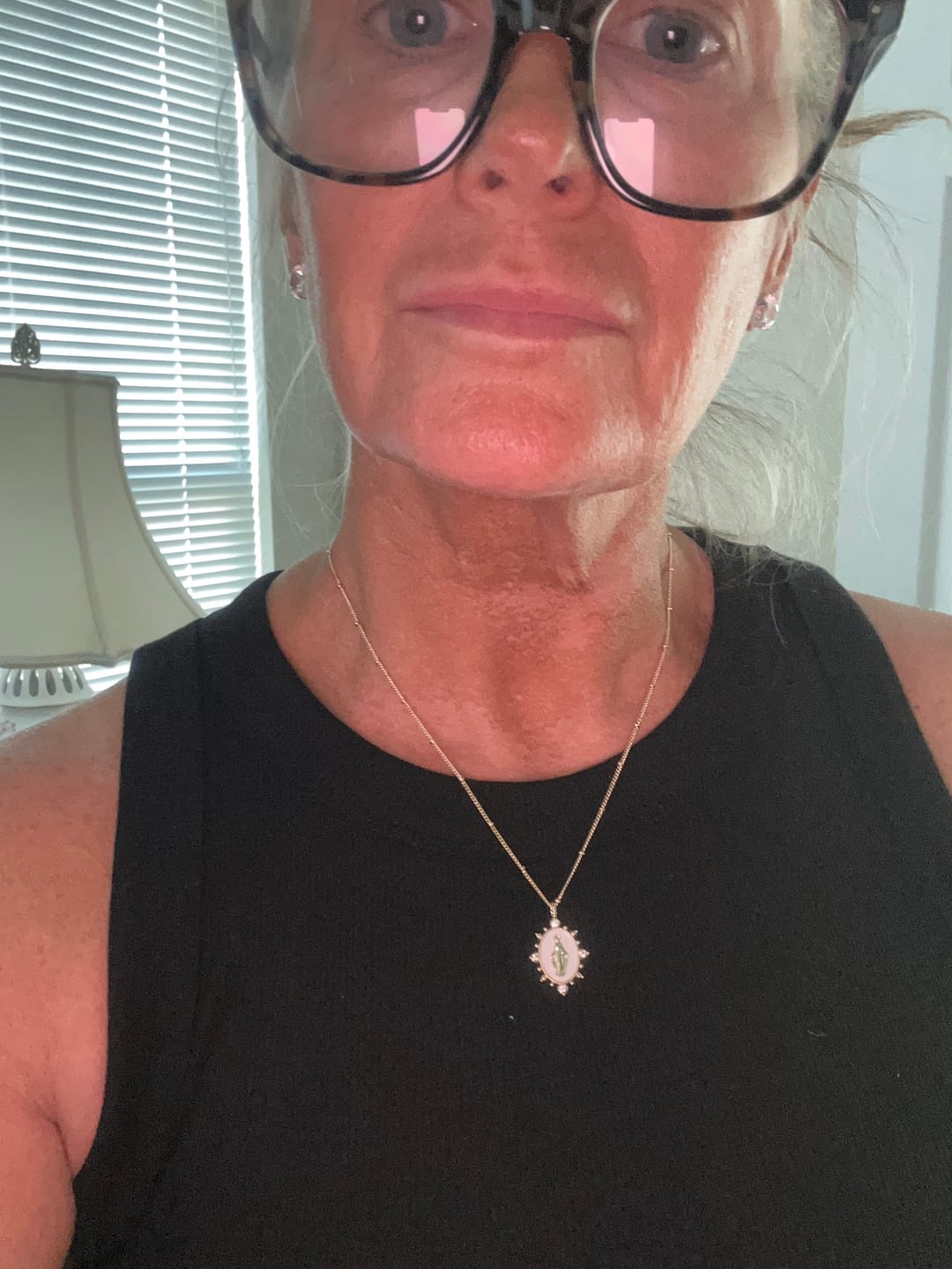 Customer photo review of Lady Lourdes Pendant in White