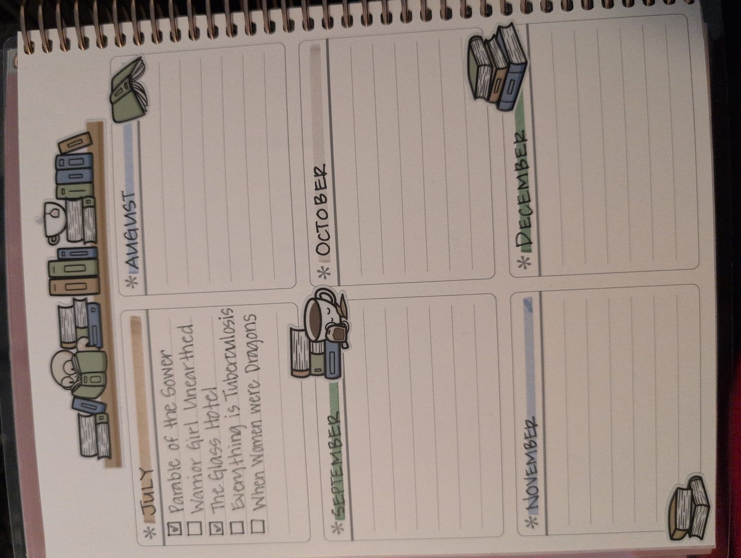 Customer photo review of Getting Cozy with a Good Book Sticker Sheet