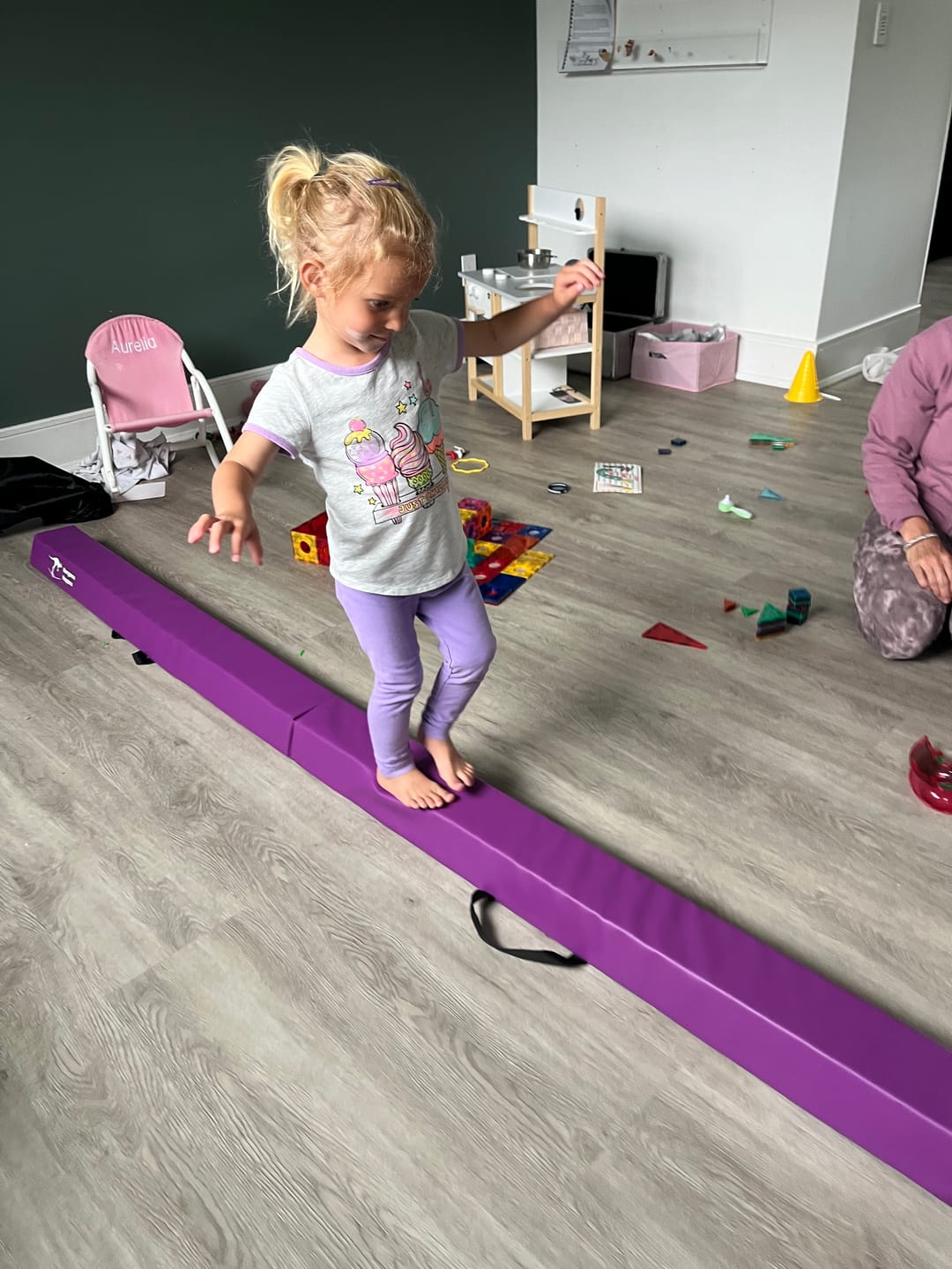 Customer photo review of 8FT Folding Gymnastics Balance Beam for Kids