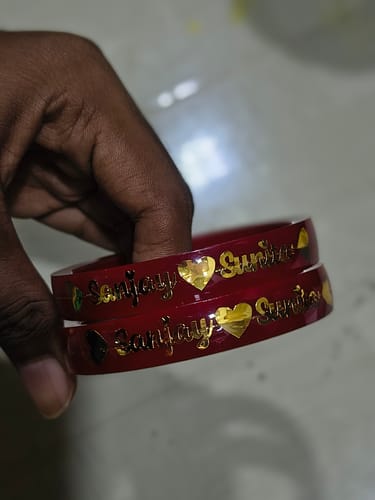 Customer photo review of Anmol Bandhan Gold Bangles –  Love & Togetherness crafted in Gold