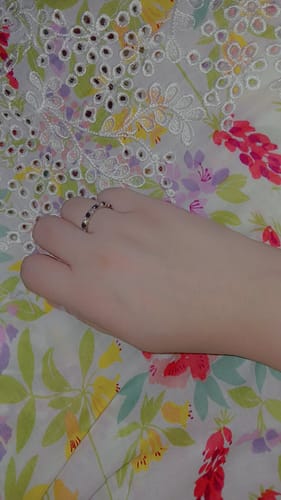 Customer photo review of GLEAM OF SAPPHIRE AND MOISSANITE RING