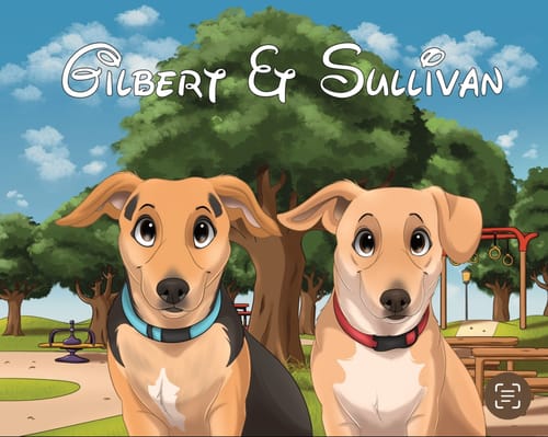 Customer photo review of Custom Hand-Drawn Cartoon Pet Portrait