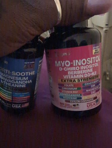 Customer photo review of Zoyava Soothe and Smooth Bundle: Cortisol 60 and Myo-Inositol 90 Capsules Supplement Bundle