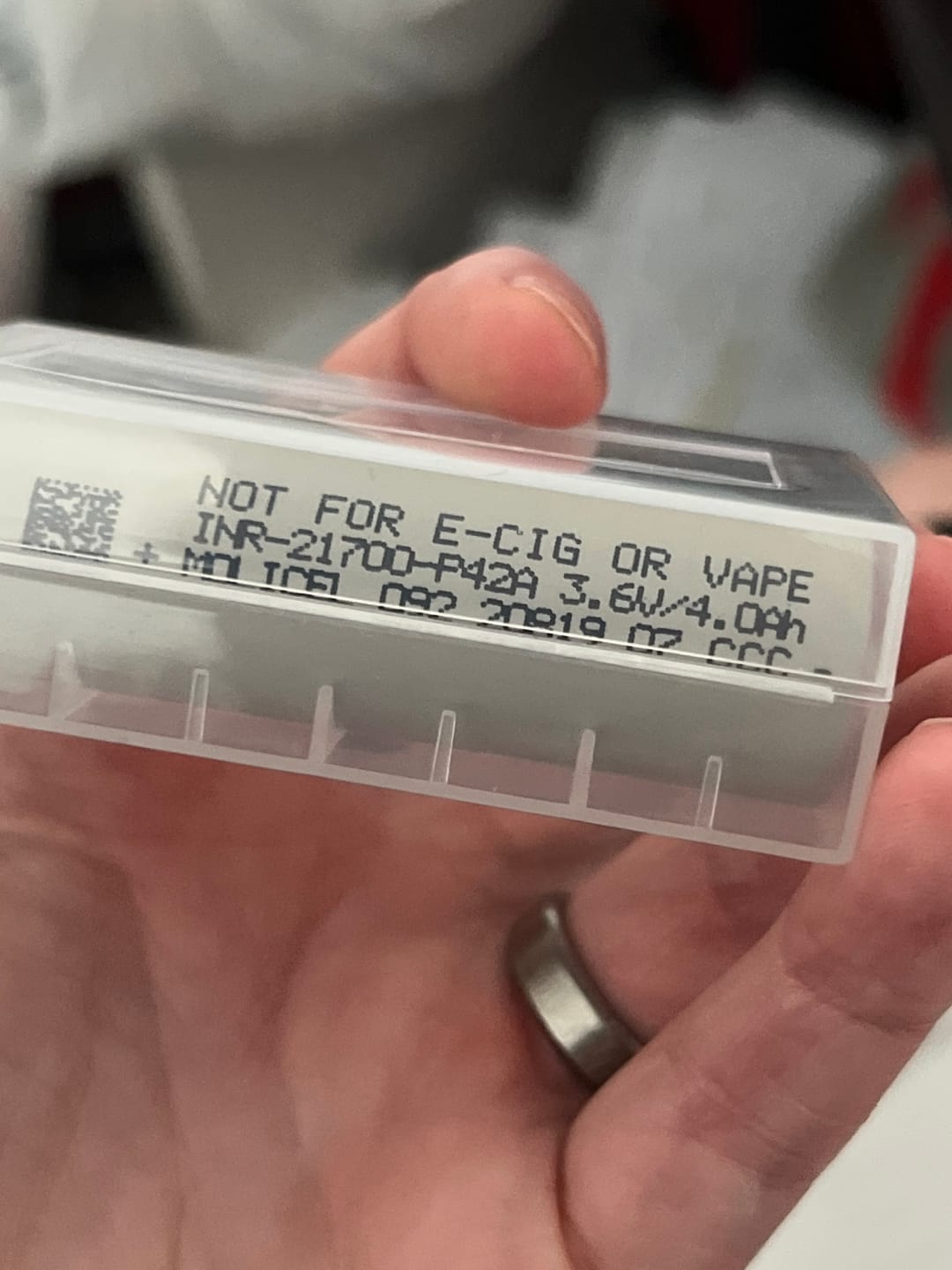 Customer photo review of Molicel P42A 21700 4200mAh 45A Battery