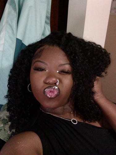 Customer photo review of CurlyMe Natural Curly Hairline HD Lace Wigs with Curly Baby Hair