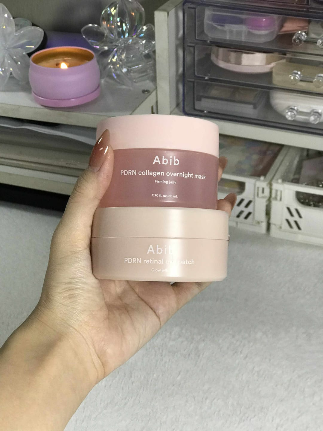 Customer photo review of PDRN retinal eye patch Glow jelly