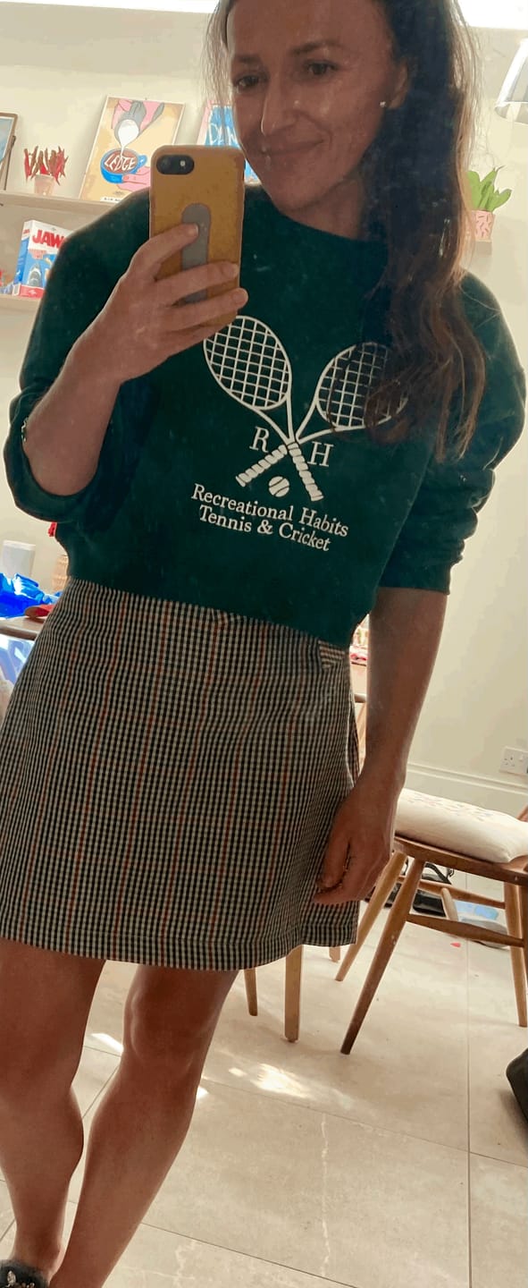 Customer photo review of Williams Cropped Crew in Green