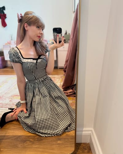 Customer photo review of Bardot Beauty Swing Dress in Black Gingham - Vixen by Micheline Pitt