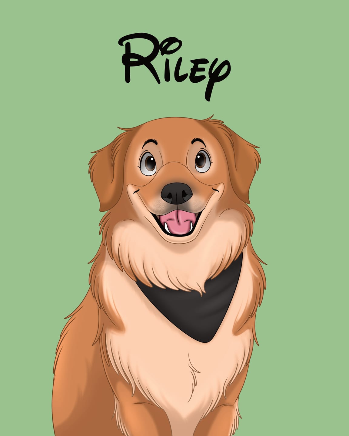 Customer photo review of Custom Hand-Drawn Cartoon Pet Portrait