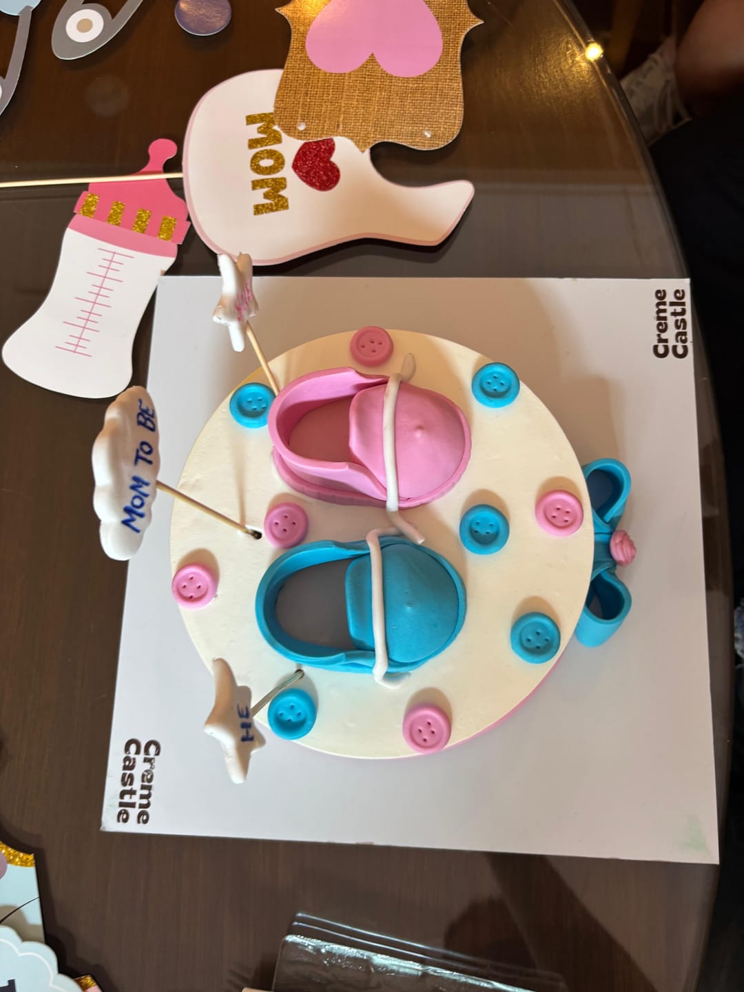 Customer photo review of Baby Shower Shoes Design Cake