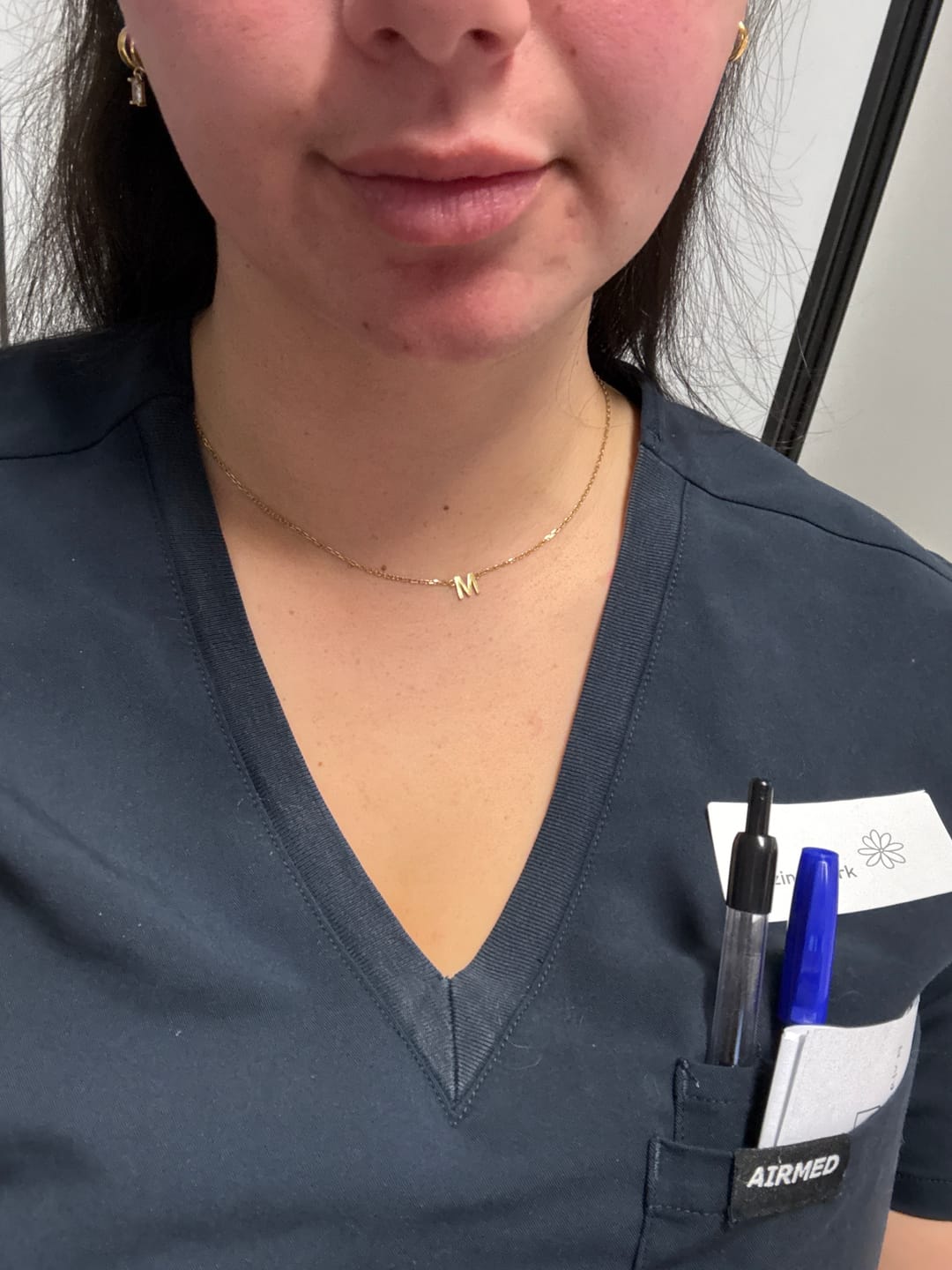 Customer photo review of The Original Single Initial Letter Necklace
