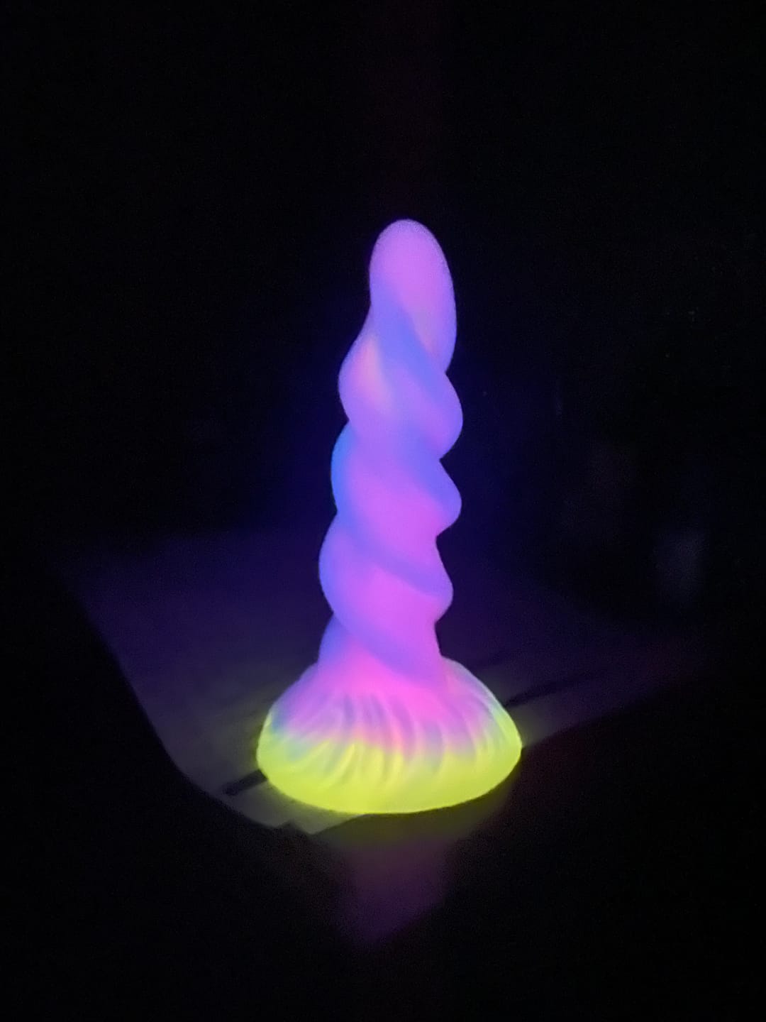 Customer photo review of Moon Rider Glow-in-the-dark Unicorn Dildo