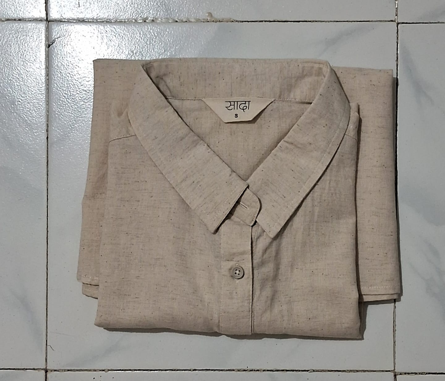 Customer photo review of Women Ecru Airy-Linen Shirt