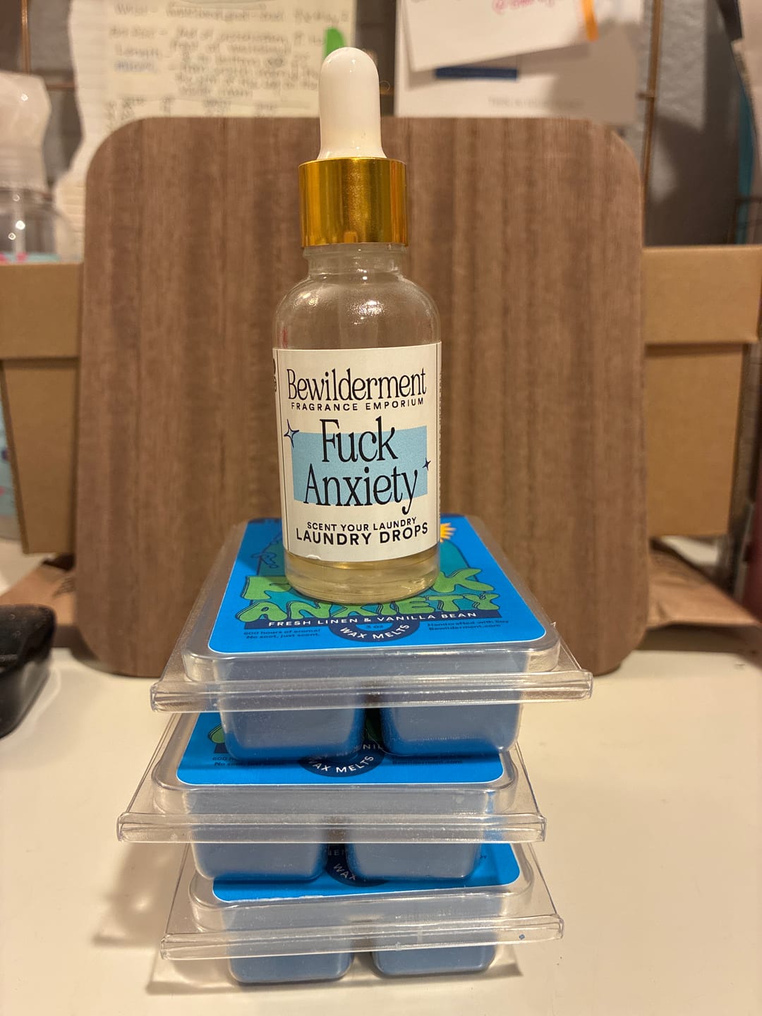Customer photo review of Fuck Anxiety Laundry Drops