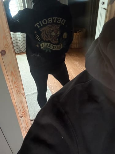 Customer photo review of DET Baseball Hoodie