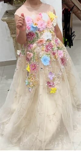 Customer photo review of Girls Flower Princess Dress Children's Birthday Puffy Dress