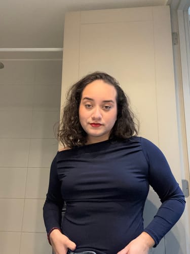 Customer photo review of TOP AURORA AZUL MARINO