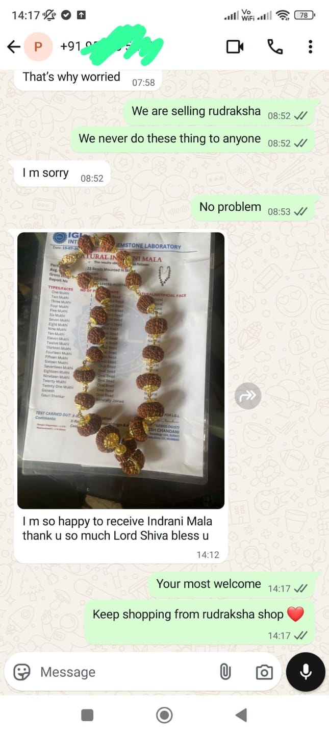 Customer photo review of Nepali Indrani Siddha Mala (Customizable)