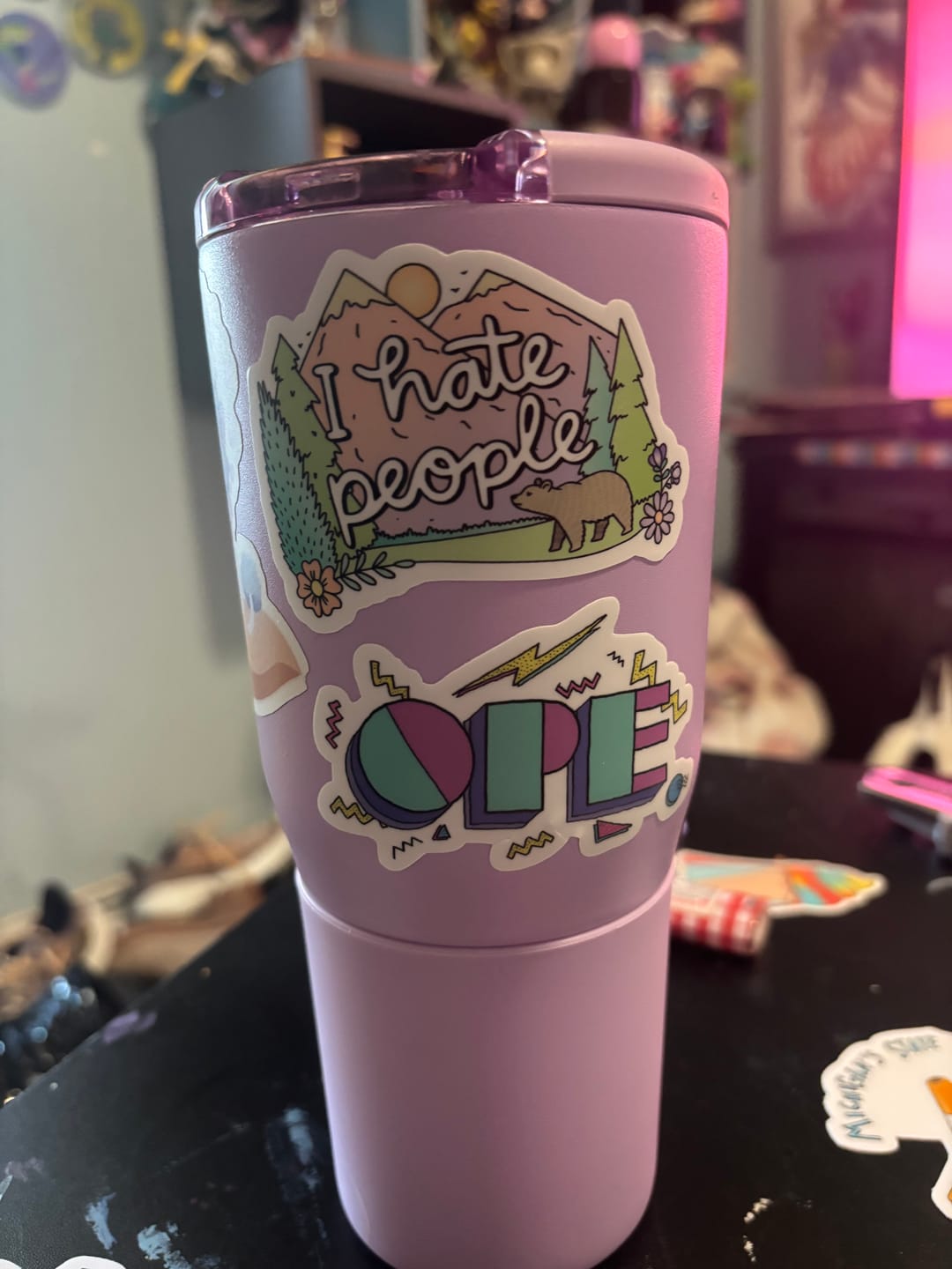 Customer photo review of I Hate People Nature Sticker