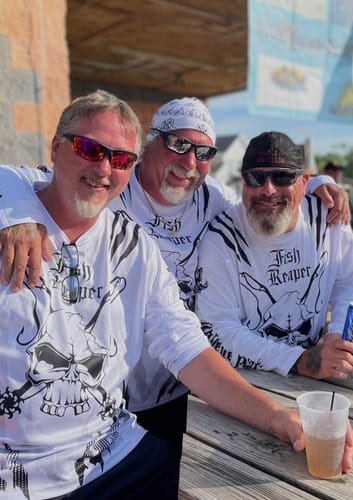 Customer photo review of Fish reaper Custom Long Sleeve performance Fishing Shirts, Skull Fishing jerseys| black and white IPHW2999