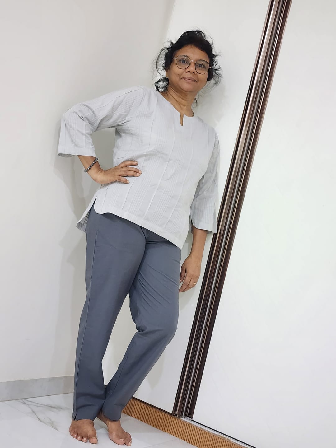 Customer photo review of Women Grey Everyday Cotton Top