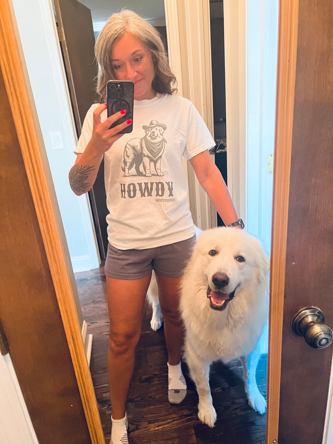 Customer photo review of Howdy Great Pyrenees Shirt