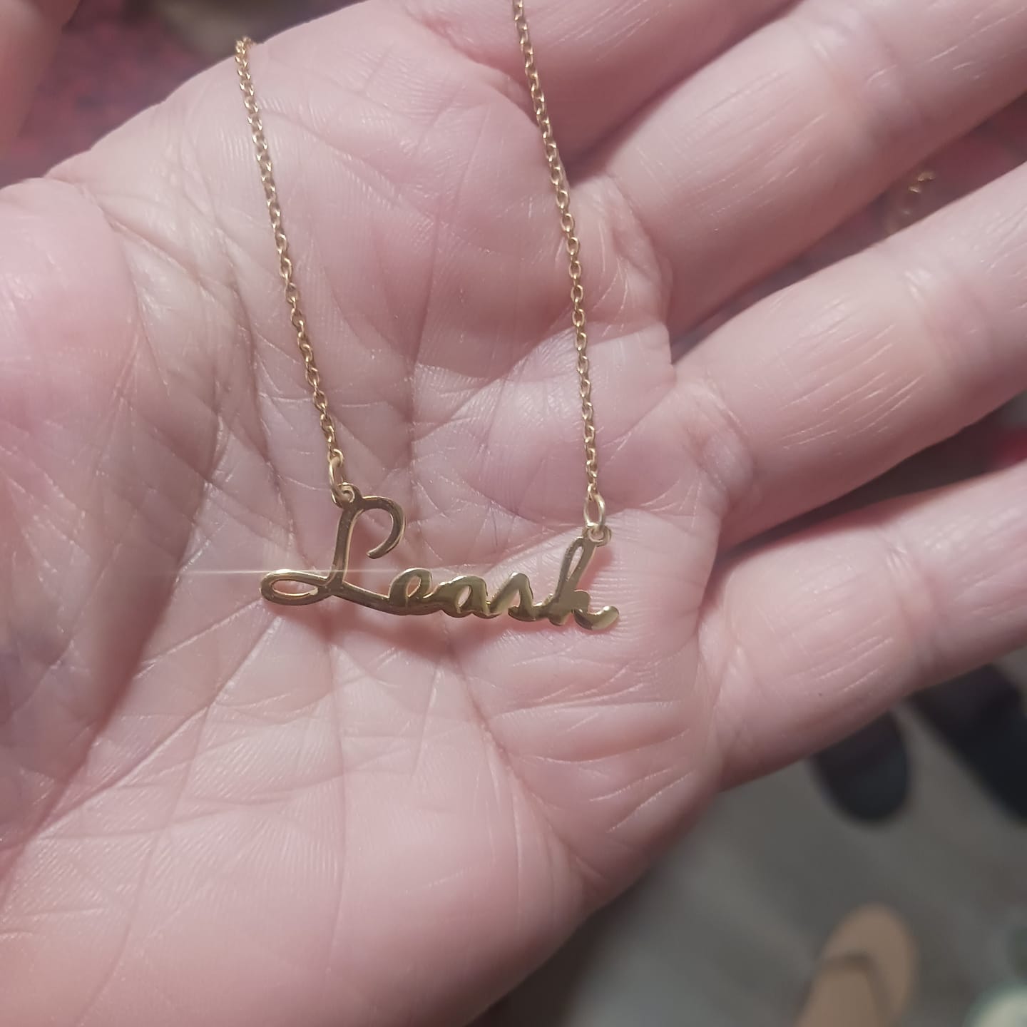 Customer photo review of Script Name Necklace