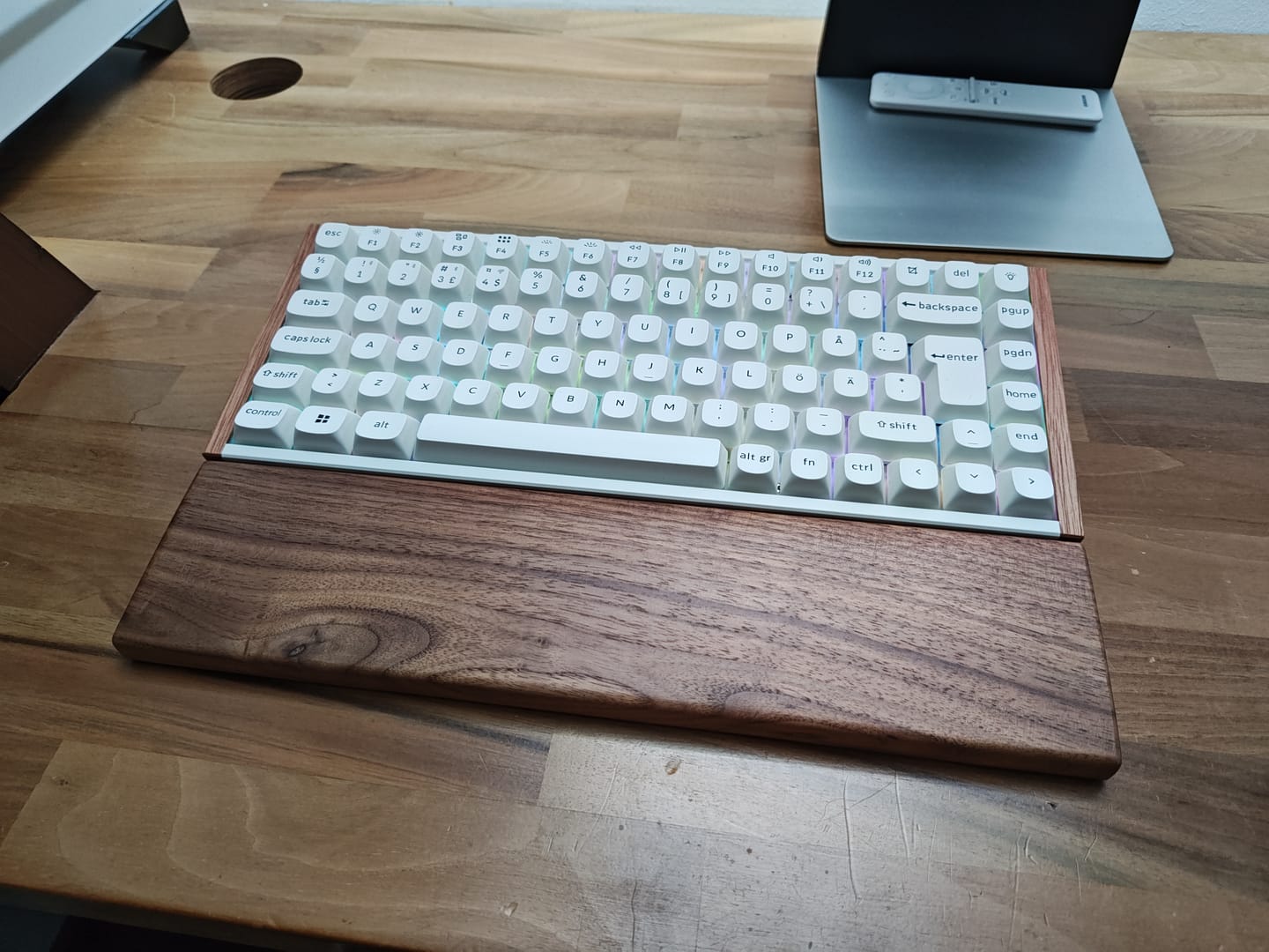 Customer photo review of American Black Walnut Keyboard Palm Rest