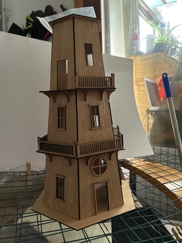 Customer photo review of Wooden lighthouse laser cut svg file