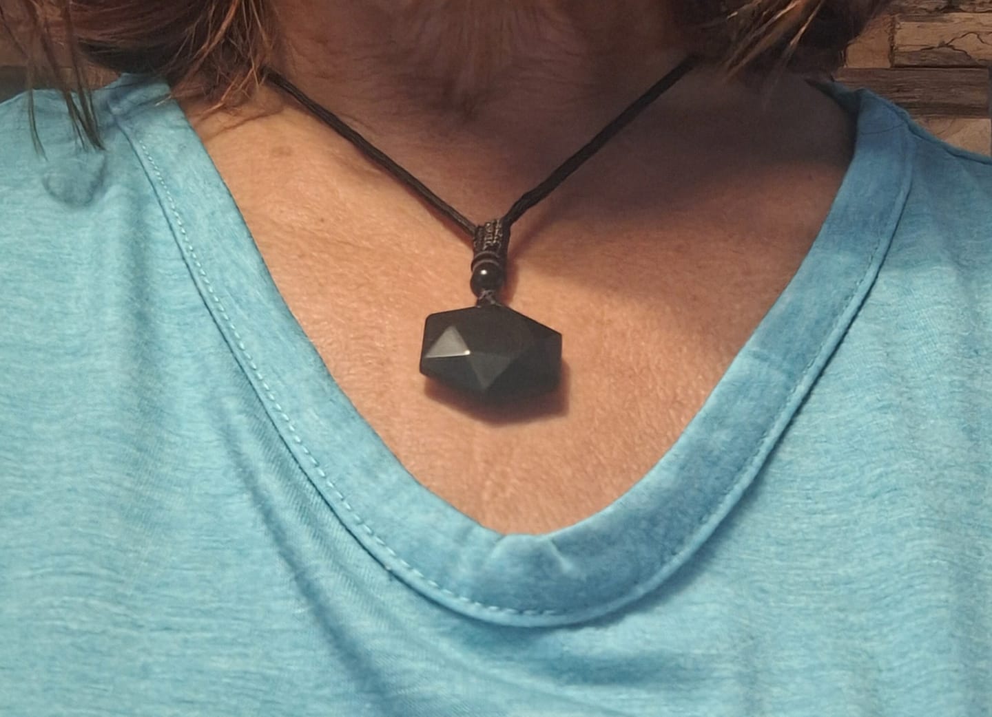 Customer photo review of Obsidian Halskette - Schutz Talisman