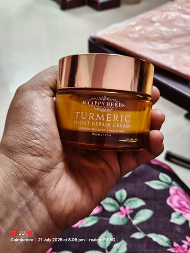 Customer photo review of Turmeric Night Repair Cream