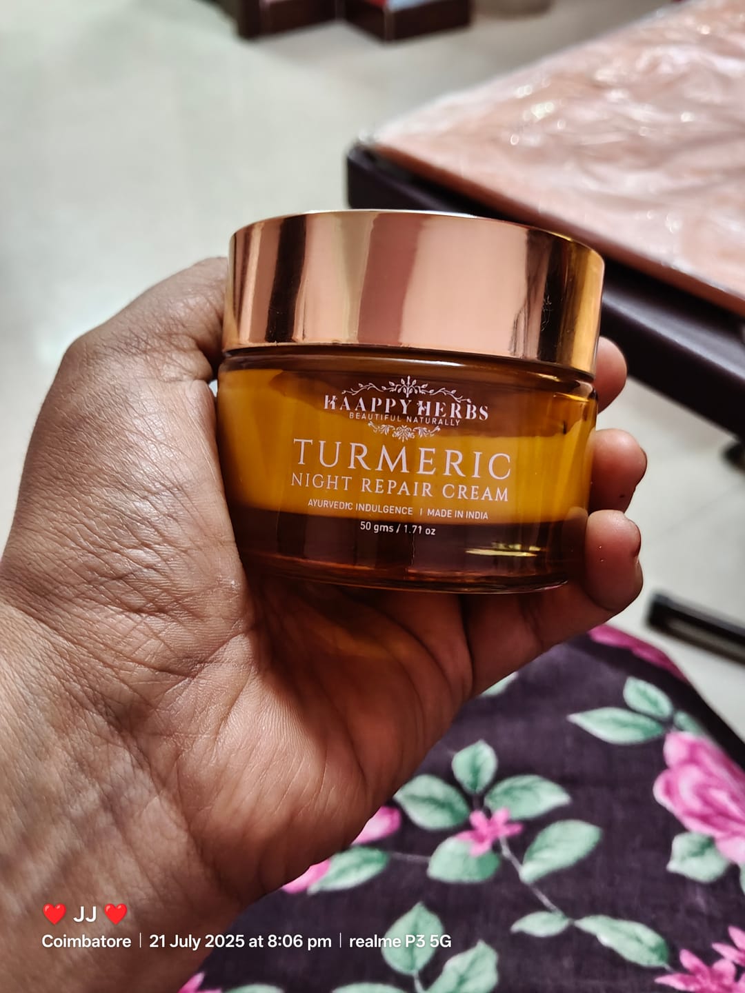 Customer photo review of Turmeric Night Repair Cream