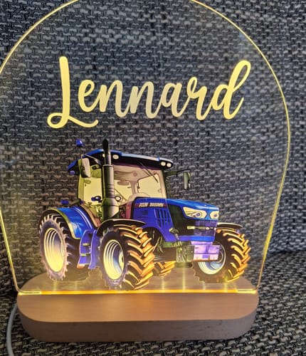 Customer photo review of Traktor Nachtlicht mit eigenem Namen