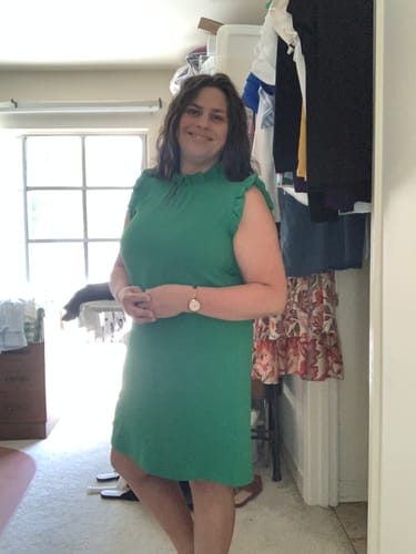 Customer photo review of Classic Ruffle Trim Tank Dress