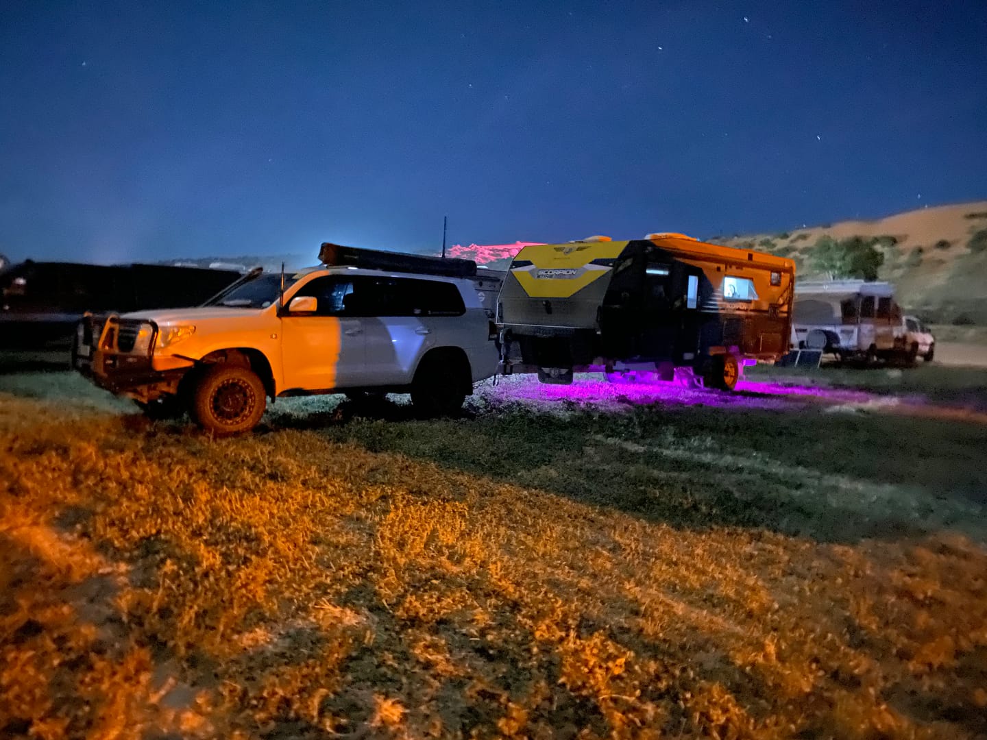 Customer photo review of Chasing RGB Rock Lights - 8 Pack