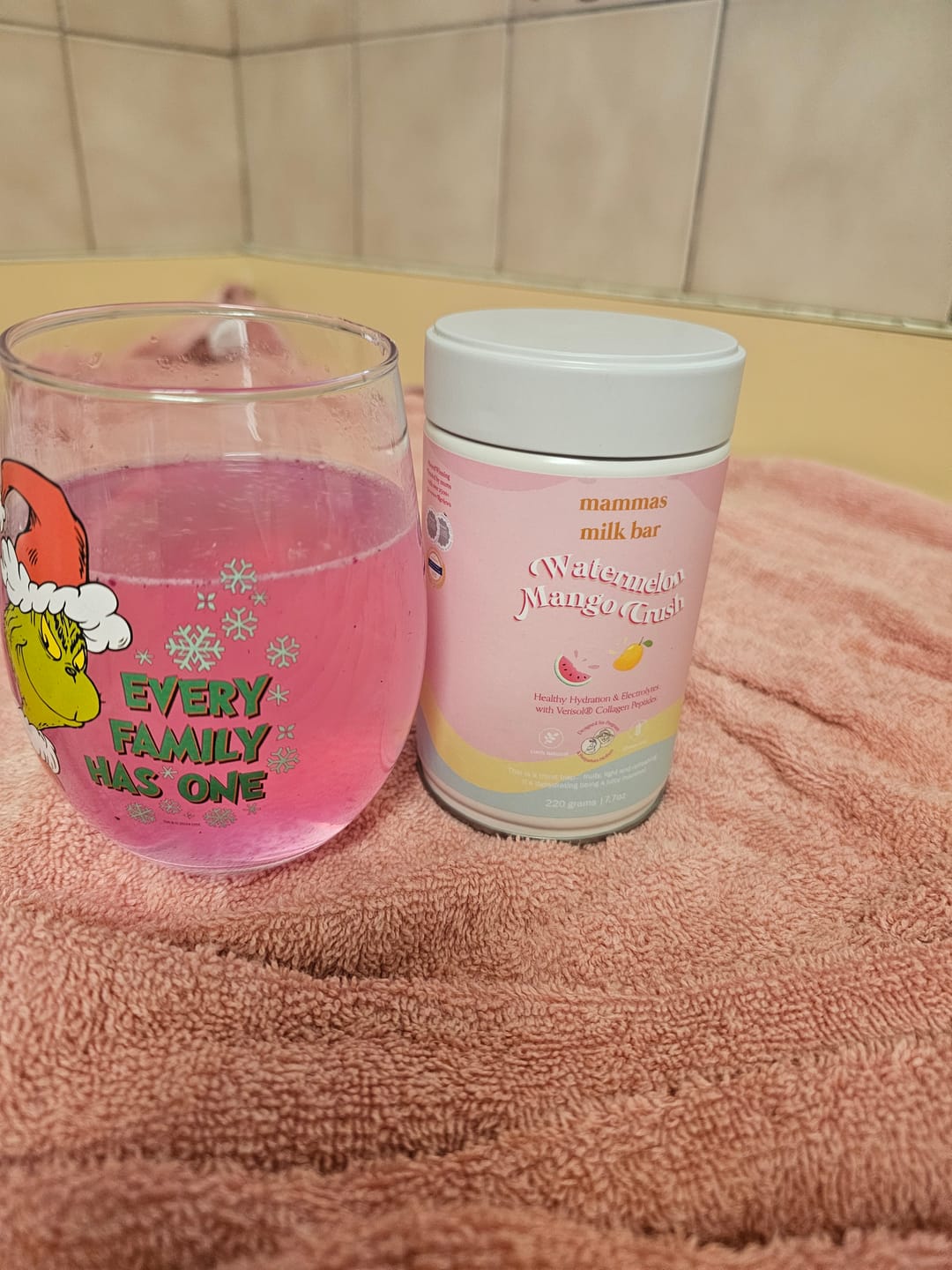 Customer photo review of Watermelon Mango Crush Hydration Electrolyte Drink with Verisol® Collagen