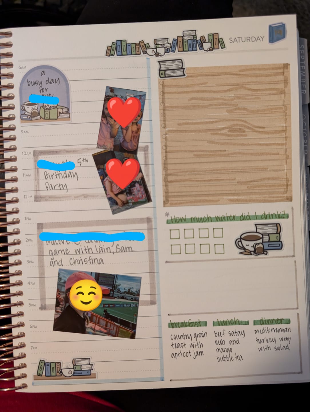 Customer photo review of My Cozy Bookshelf Planner Stickers
