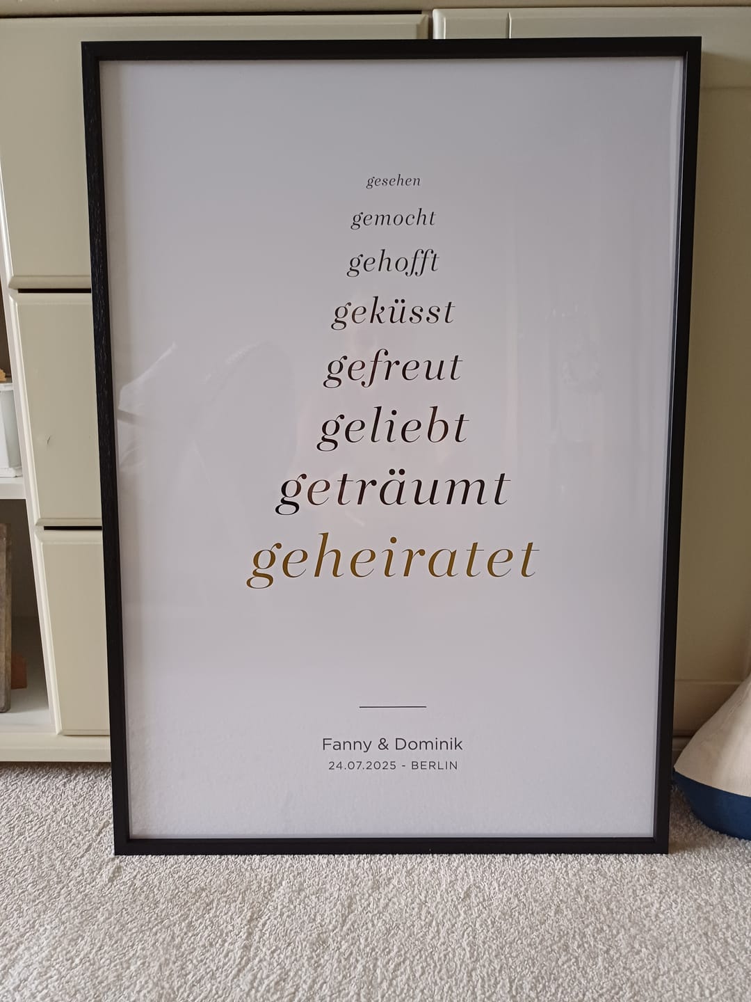 Customer photo review of Personalisierbares Hochzeitsposter Lovestory