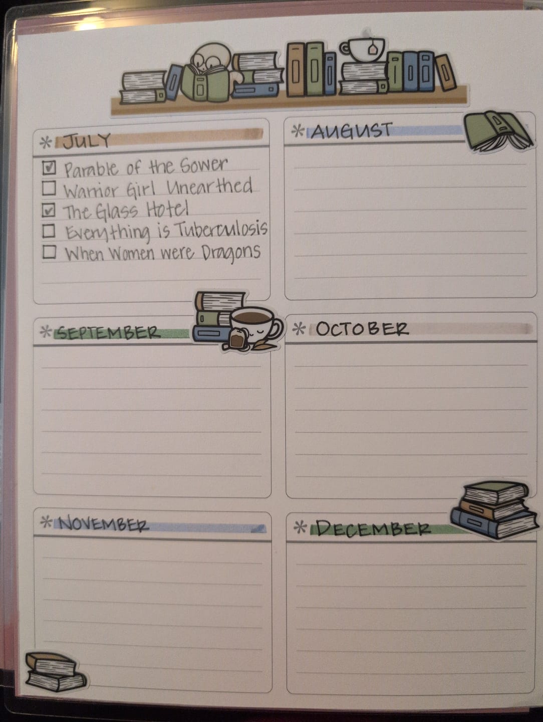 Customer photo review of On the Bookshelf Sticker Sheet