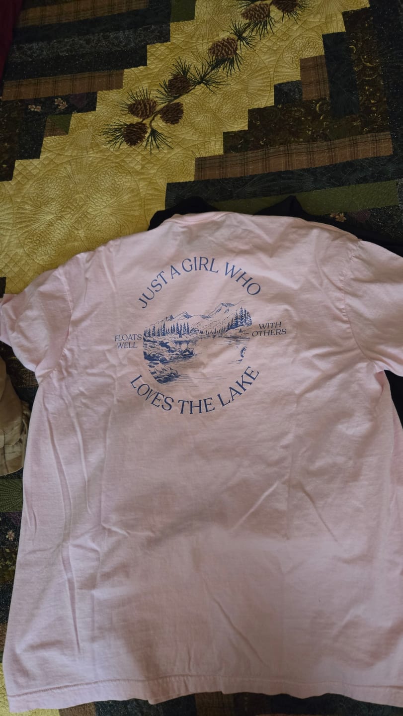 Customer photo review of Just A Girl Who Loves The Lake (Back Print)