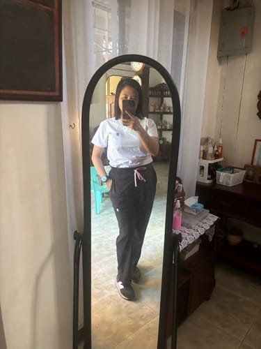 Customer photo review of Ribbed Straight Cut MoveTech® Scrub Pants Core+ - Women / So Black